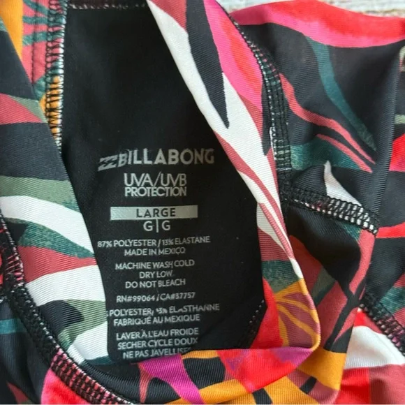 Billabong size large core mock neck long sleeve swim suit rash guard - Picture 6 of 15